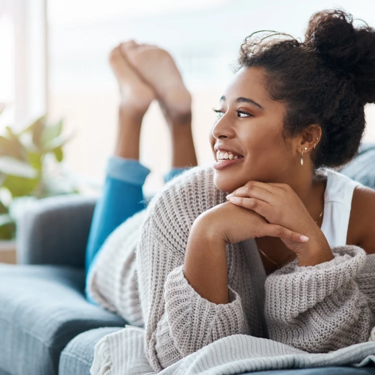 healthy woman relaxing