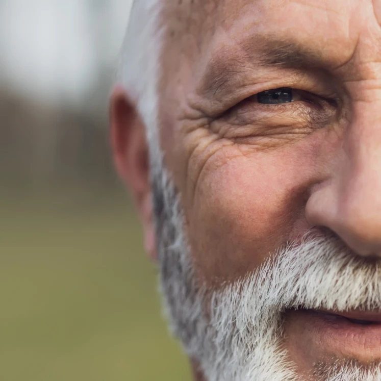 healthy senior man smiling
