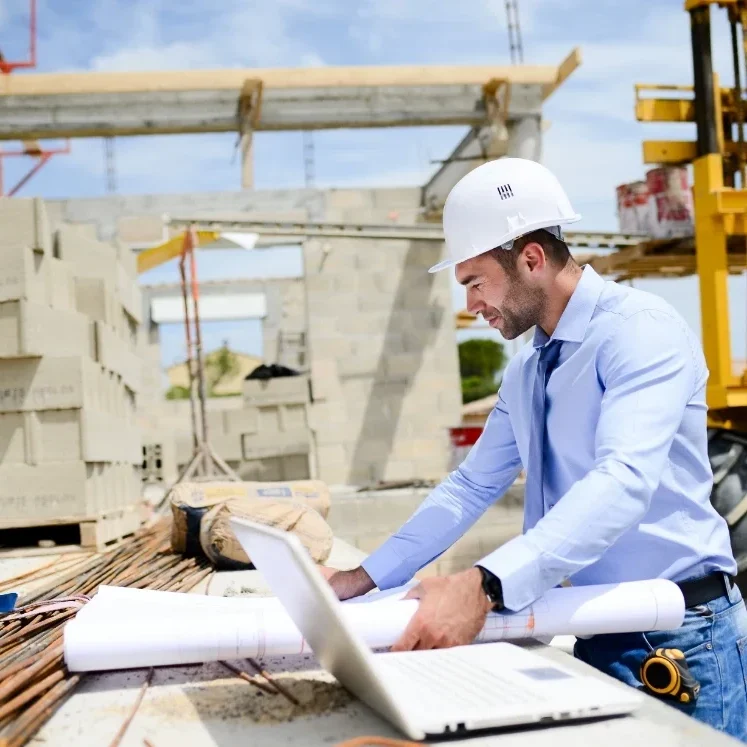 construction working on the job without needing glasses