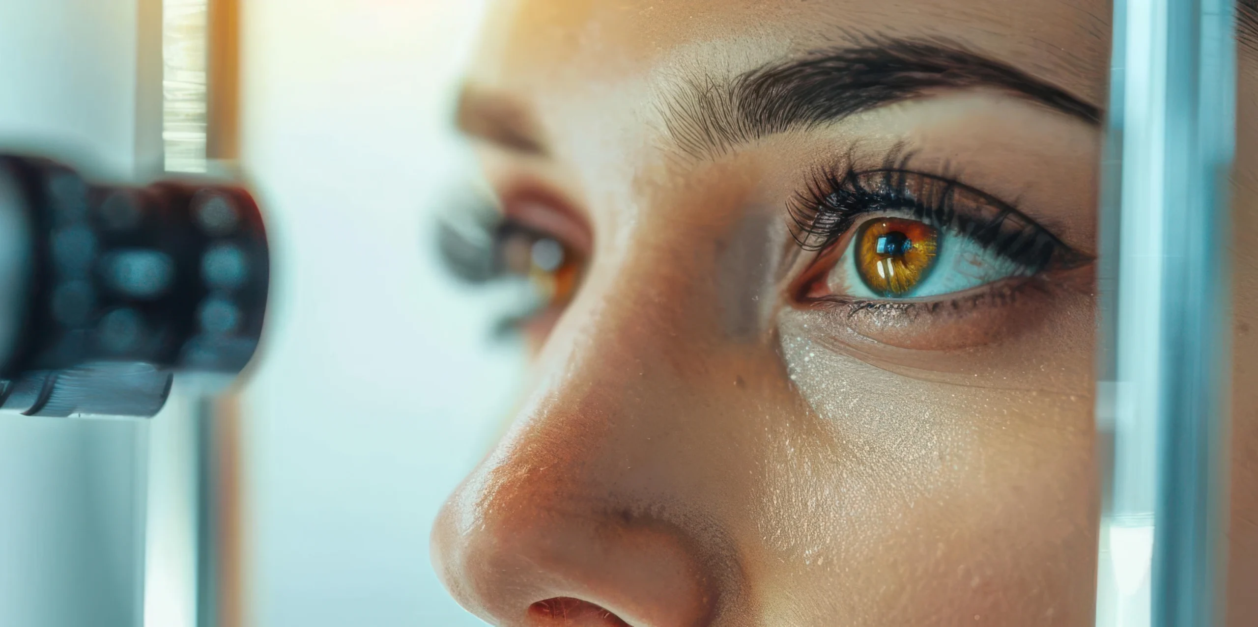 healthy eyes close up during eye exam