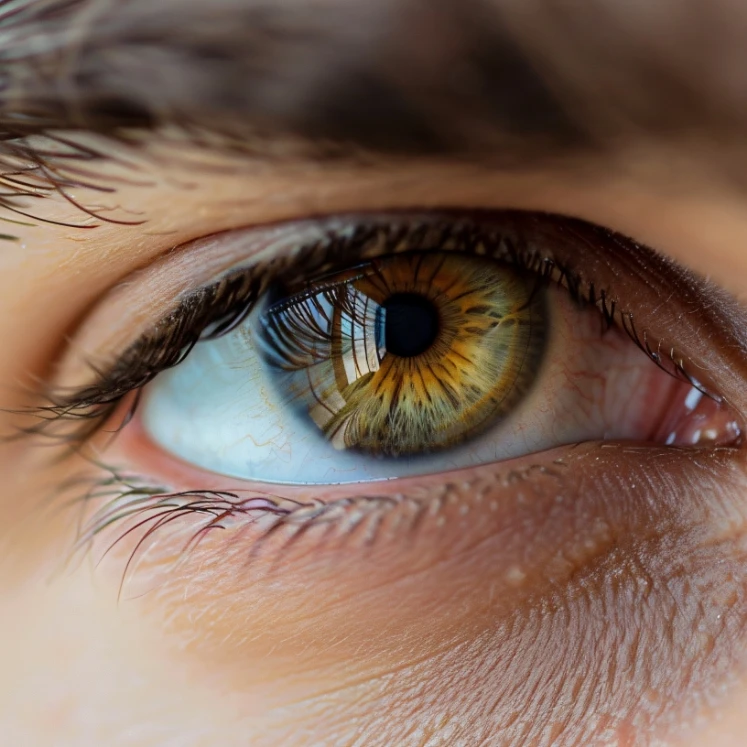 hazel eyes close up