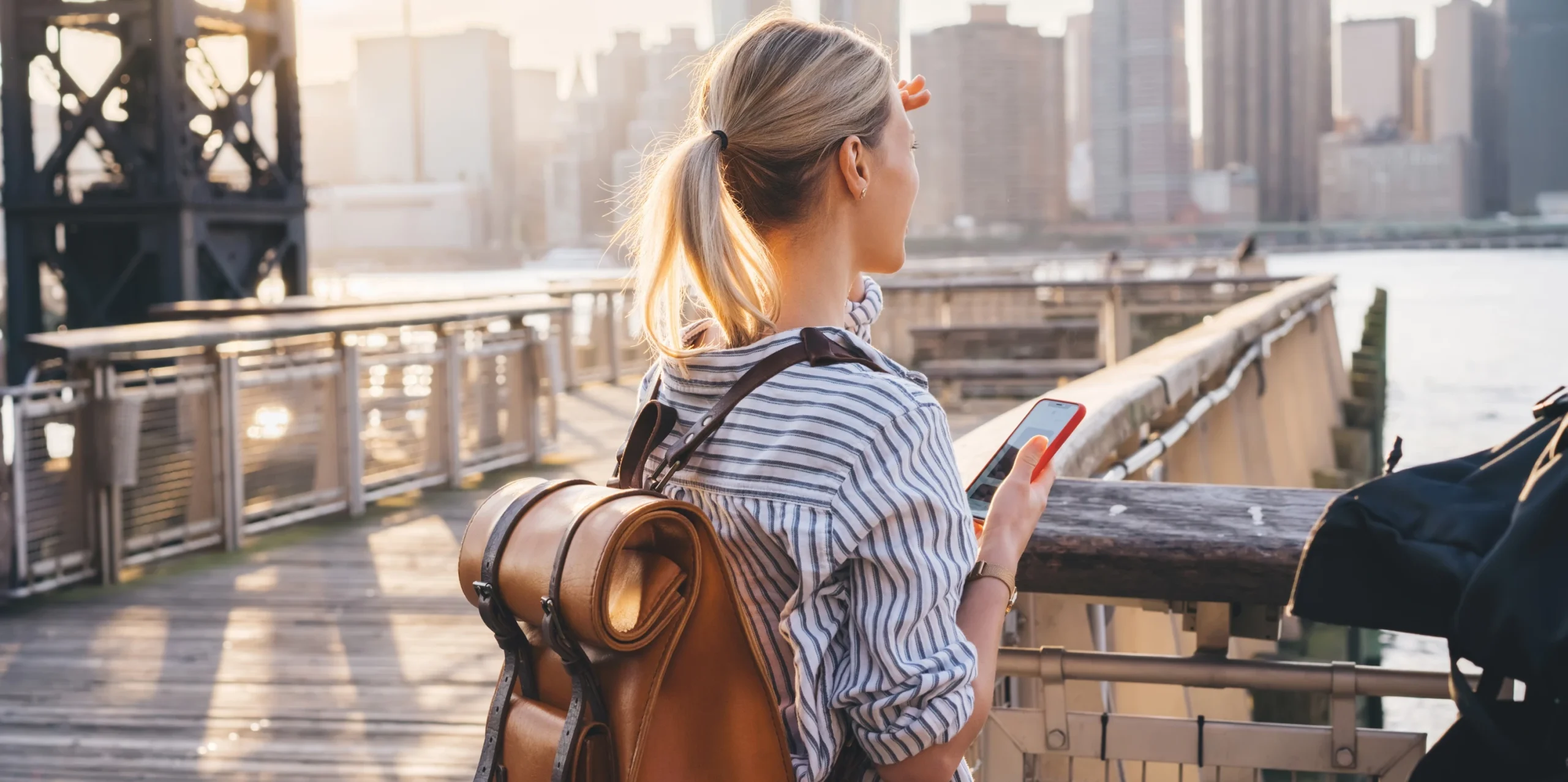woman with good vision looking out at the city