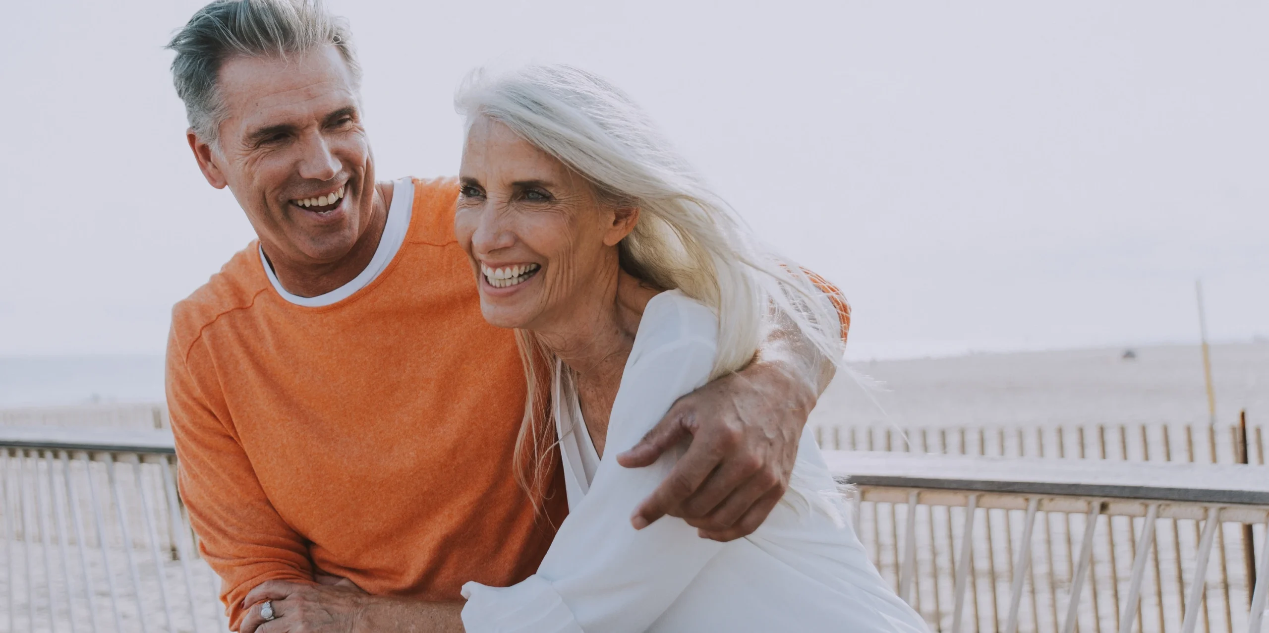 happy healthy senior couple with great vision