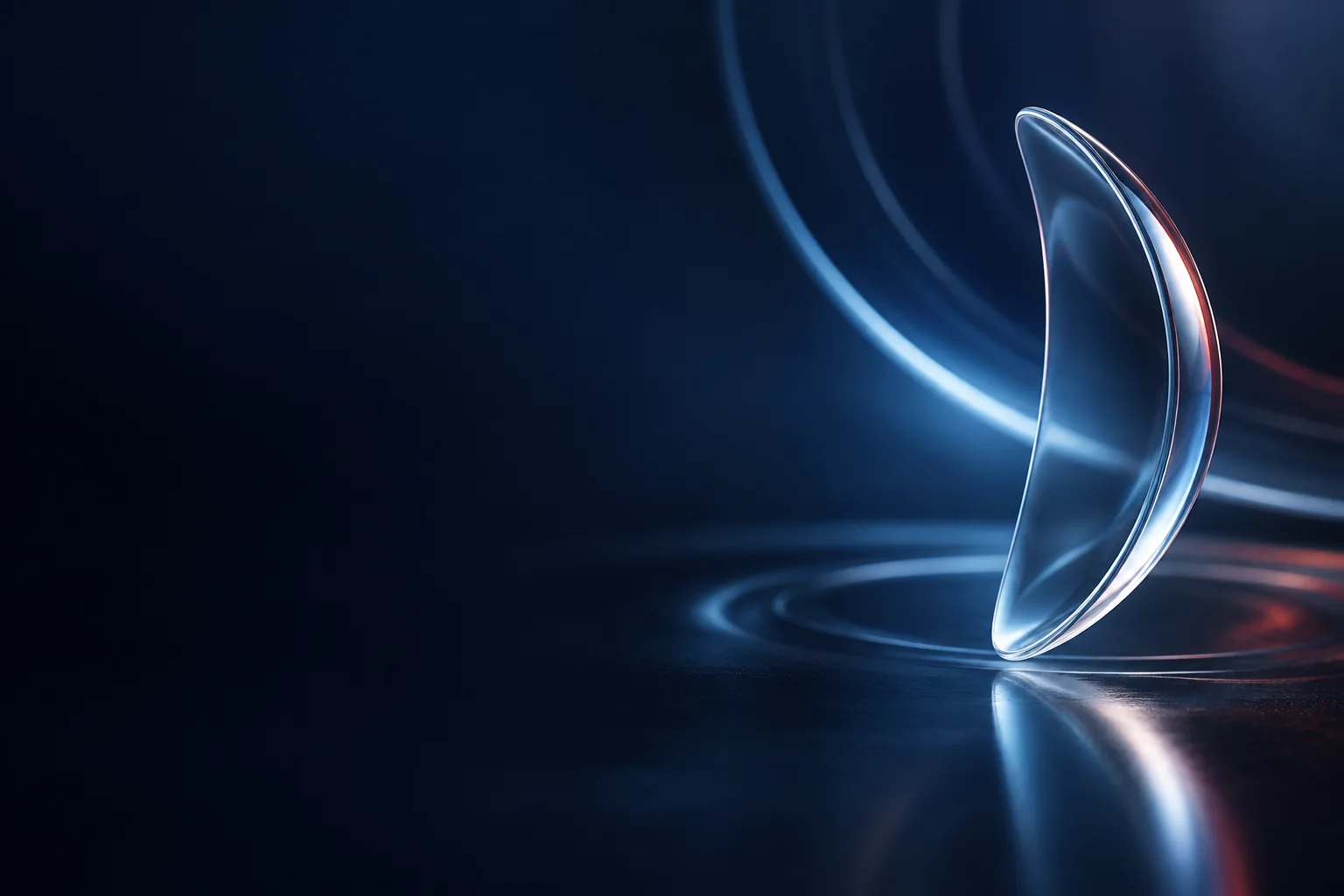 Abstract curved glass forms representing corneal thickness and shape